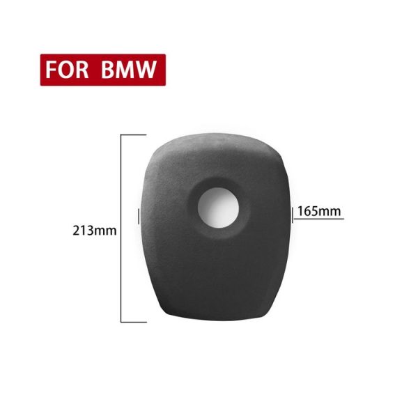Car Suede Wrap Steering Wheel Decorative Cover for BMW X5 E70 / X6 E71 2008-2013 Low-level Configuration Version, Left and Right Drive Universal (Black Grey) - Image 2