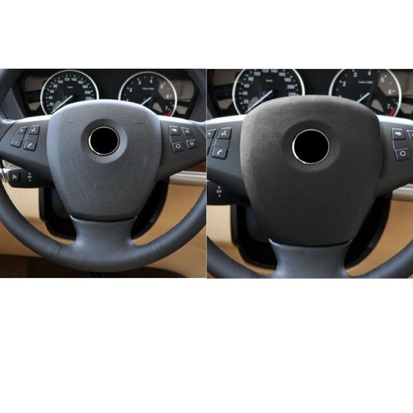 Car Suede Wrap Steering Wheel Decorative Cover for BMW X5 E70 / X6 E71 2008-2013 Low-level Configuration Version, Left and Right Drive Universal (Black Grey) - Image 6
