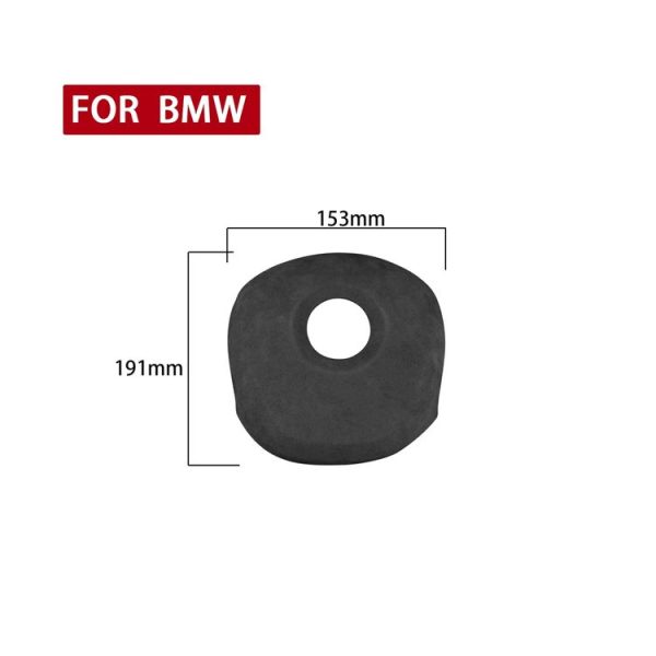 Car Suede Wrap Steering Wheel Decorative Cover for BMW X1 2016-2021, Left and Right Drive Universal (Black Grey) - Image 2