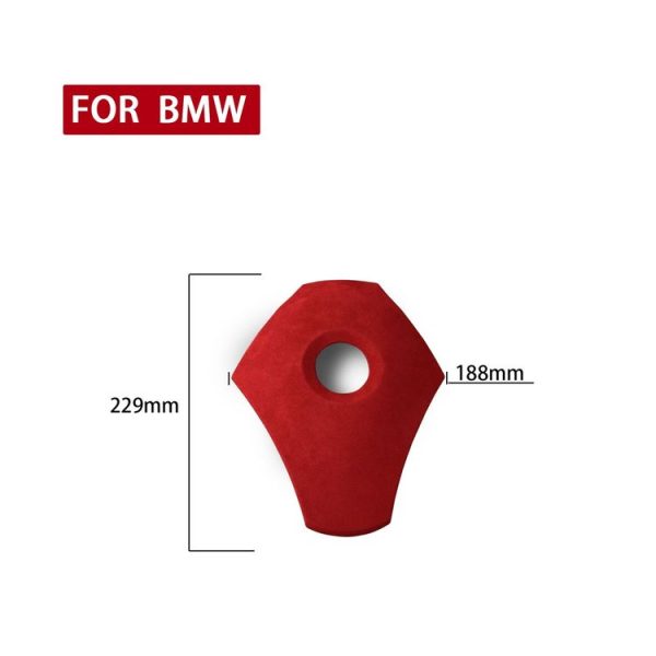 Car Suede Wrap Steering Wheel Decorative Cover for BMW E60 5 Series 2003-2012 Low-level Configuration Version, Left and Right Drive Universal (Wine Red) - Image 2