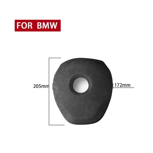 Car Suede Wrap Steering Wheel Decorative Cover for BMW F Chassis Low-level Configuration Version, Left and Right Drive Universal (Black Grey) - Image 2
