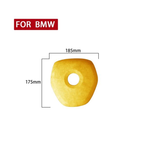 Car Suede Wrap Steering Wheel Decorative Cover for BMW F Chassis High-level Configuration Version, Left and Right Drive Universal (Yellow) - Image 2