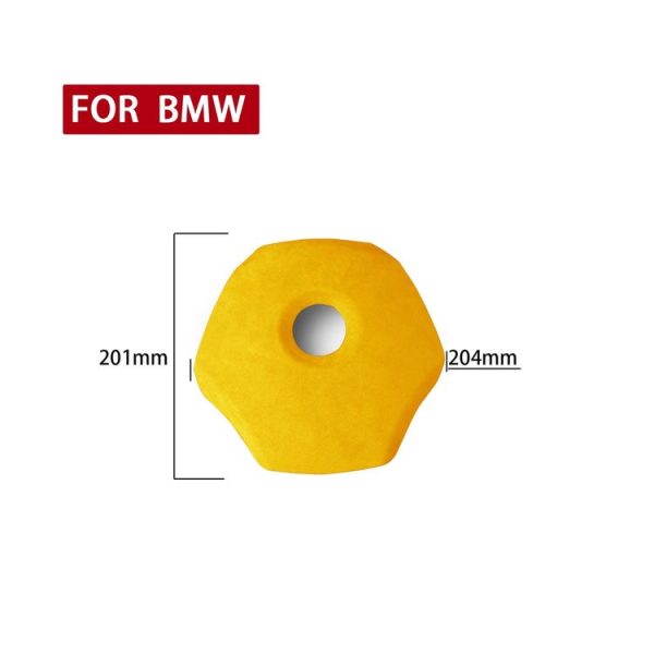 Car Suede Wrap Steering Wheel Decorative Cover for BMW 3 Series E90 E92 E93 2005-2012 Low-level Configuration Version, Left and Right Drive Universal (Yellow) - Image 2
