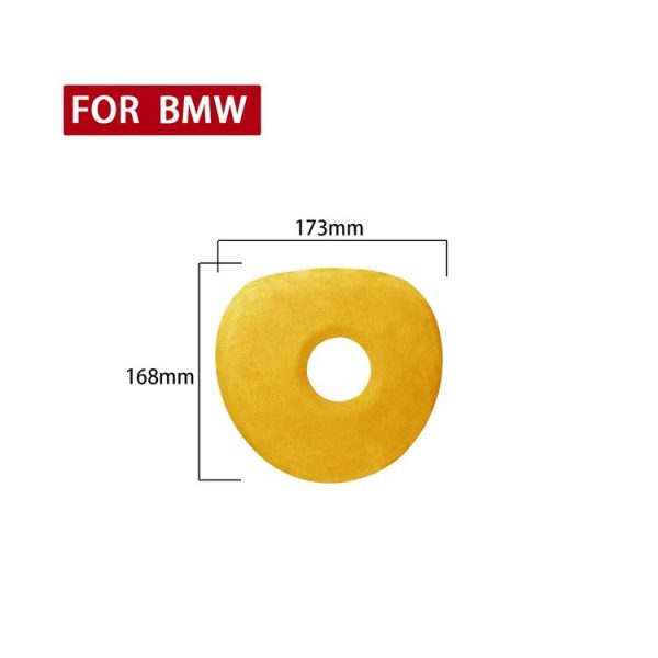 Car Suede Wrap Steering Wheel Decorative Cover for BMW 3 Series E90 E92 E93 2005-2012 High-level Configuration Version, Left and Right Drive Universal (Yellow) - Image 2