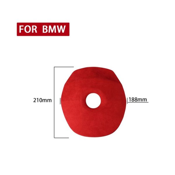 Car Suede Wrap Steering Wheel Decorative Cover for BMW 5 Series Lowh-level Configuration Version, Left and Right Drive Universal (Wine Red) - Image 2