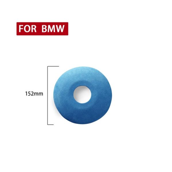 Car Suede Wrap Steering Wheel Decorative Cover for BMW M3 E46 2003-2012 3 Series, Left and Right Drive Universal (Sky Blue) - Image 2