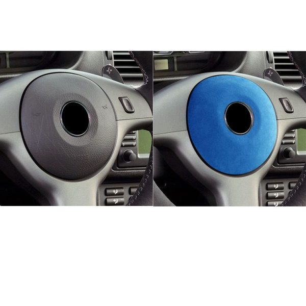 Car Suede Wrap Steering Wheel Decorative Cover for BMW M3 E46 2003-2012 3 Series, Left and Right Drive Universal (Sky Blue) - Image 6