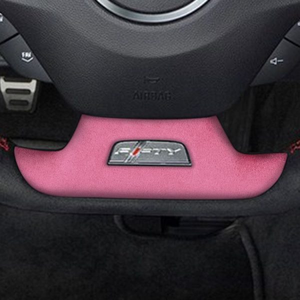 Car Suede Wrap Steering Wheel Below Decorative Cover with Hole for Chevrolet Camaro 2016-2020, Left and Right Drive Universal (Pink) - Image 5
