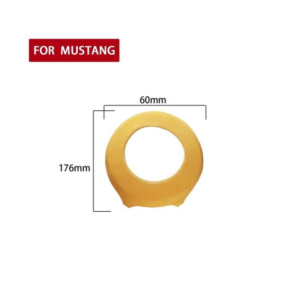Car Suede Wrap Steering Wheel Airbag Decorative Cover for Ford Mustang 2015-2021, Left and Right Drive Universal (Yellow) - Image 2