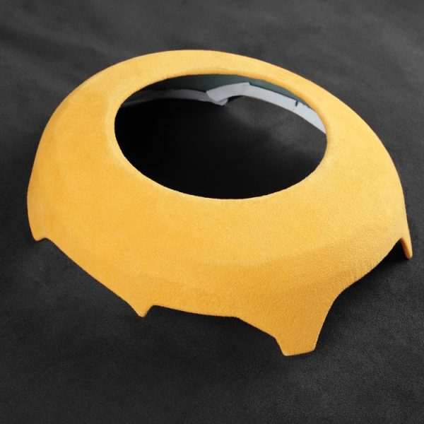 Car Suede Wrap Steering Wheel Airbag Decorative Cover for Ford Mustang 2015-2021, Left and Right Drive Universal (Yellow) - Image 3
