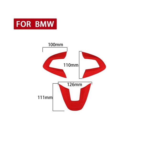Car Suede Wrap Steering Wheel Decorative Cover for Ford Mustang 2015-2021, Left and Right Drive Universal (Wine Red) - Image 2
