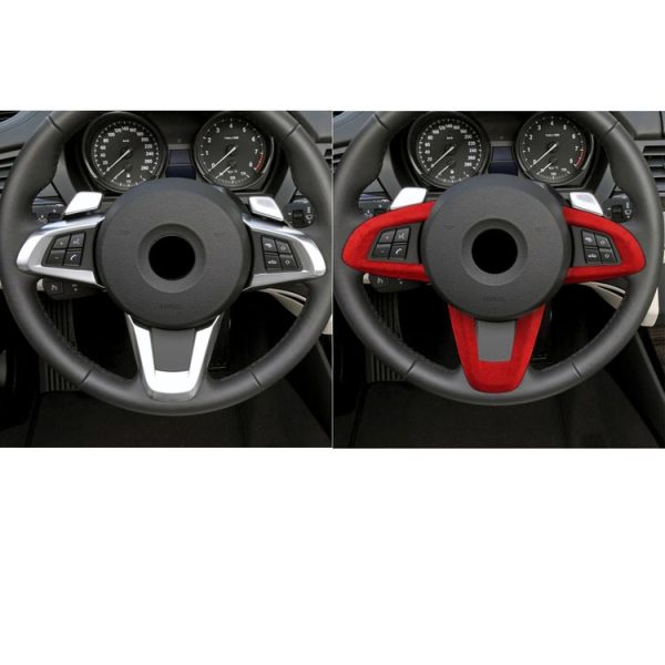 Car Suede Wrap Steering Wheel Decorative Cover for Ford Mustang 2015-2021, Left and Right Drive Universal (Wine Red) - Image 6