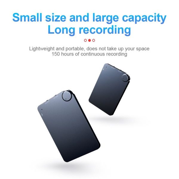 K2 Portable Ultra-thin Card Voice Recorder, Capacity: 32GB (Black) - Image 5