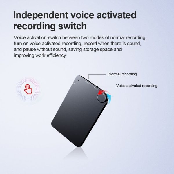 K2 Portable Ultra-thin Card Voice Recorder, Capacity: 32GB (Black) - Image 8
