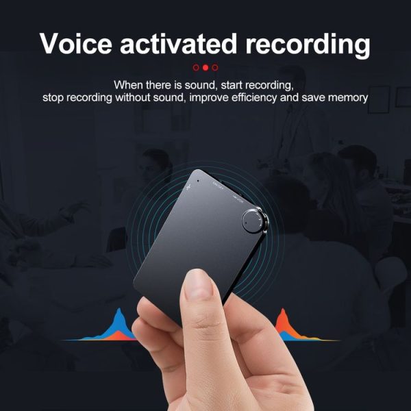 K2 Portable Ultra-thin Card Voice Recorder, Capacity: 32GB (Black) - Image 9