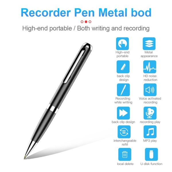 Q96 Intelligent HD Digital Noise Reduction Recording Pen, Capacity: 4GB (Black) - Image 5