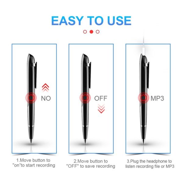 Q9 AI Intelligent High-definition Noise Reduction Conference Recording Pen Voice Control Recorder, Capacity: 8GB (Black) - Image 6