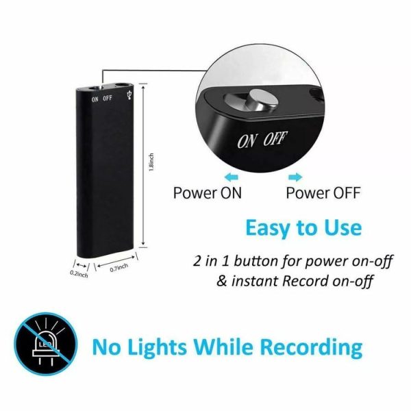 X2 AI Intelligent High-definition Noise Reduction Voice Control Recorder, Capacity: 16GB (Black) - Image 7