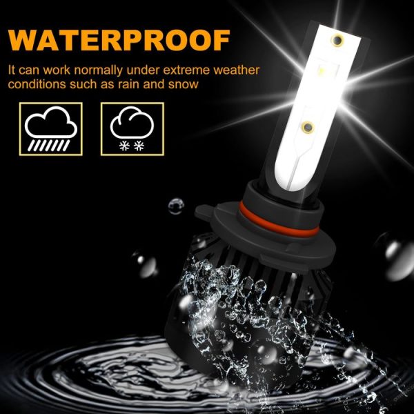 1 Pair P2 9005 DC9-12V / 24W / 2200LM IP68 Car Waterproof Headlight 6LEDs SMD-3570 Lamp Beads (6000K White Light) - Image 4