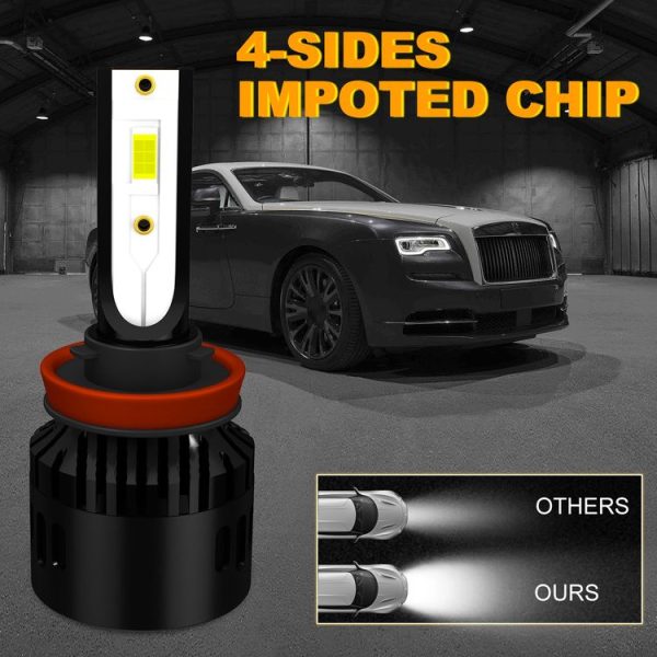 1 Pair P2 H11 DC9-12V / 24W / 2200LM IP68 Car Waterproof Headlight 6LEDs SMD-3570 Lamp Beads (6000K White Light) - Image 2