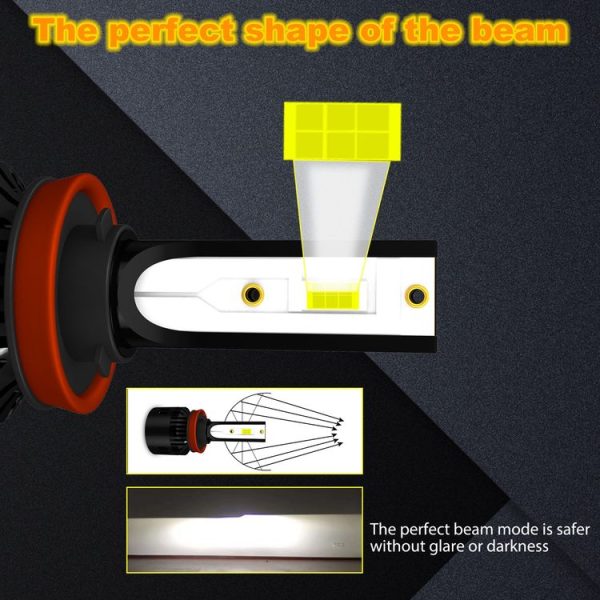 1 Pair P2 H11 DC9-12V / 24W / 2200LM IP68 Car Waterproof Headlight 6LEDs SMD-3570 Lamp Beads (6000K White Light) - Image 3