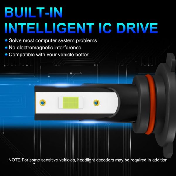 1 Pair Z3 9005 DC9-12V / 24W / 2200LM IP68 Car Waterproof Headlight 6LEDs SMD-3570 Lamp Beads (8000K White Light) - Image 4