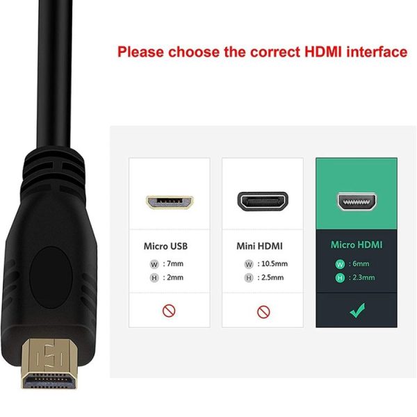 H115 3 in 1 Micro HDMI to HDMI + VGA + 3.5 Audio Converter Cable (Black) - Image 4