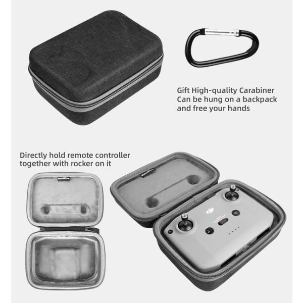 Sunnylife AIR2-B169 Remote Control Storage Bag with Carabiner For DJI Mavic 3 / Mini 2 / Air 2S / Air 2 (Grey) - Image 5