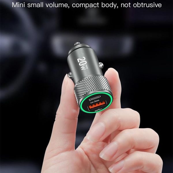 TOTUDESIGN DCCPD-010 Blade Series 20W Fast Charging Car Charger (Black) - Image 7