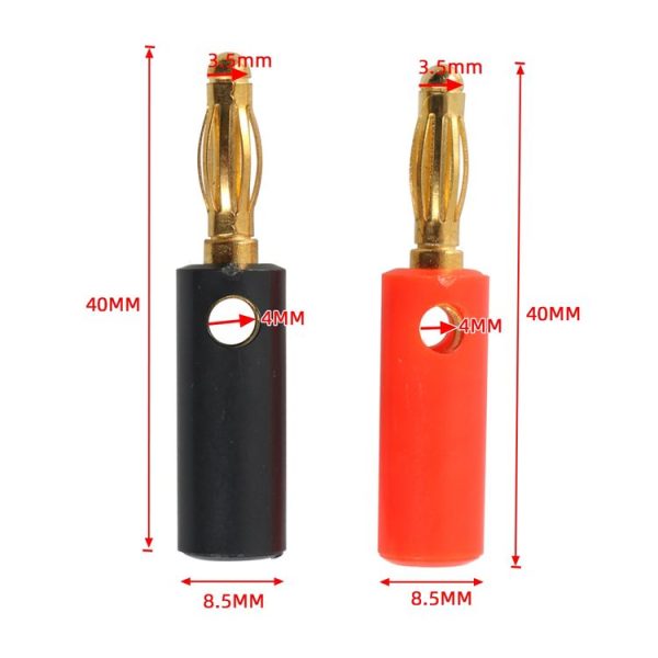 A6549 40 in 1 Car Red and Black Cover Gold-plated 4mm Banana Head Audio Plug - Image 6