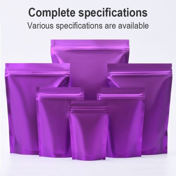100 PCS / Set Matte Aluminum Foil Snack Stand-up Pouch, Size: 8x12+3cm (Pink) - Image 4