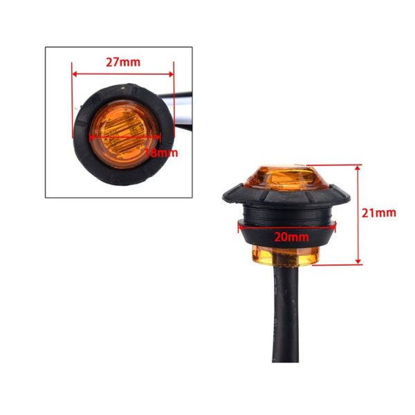 A5011 Amber Light 10 in 1 Truck Trailer LED Round Side Marker Lamp - Image 5