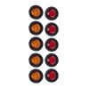 A5013 Red + Amber Light 10 in 1 Truck Trailer LED Round Side Marker Lamp