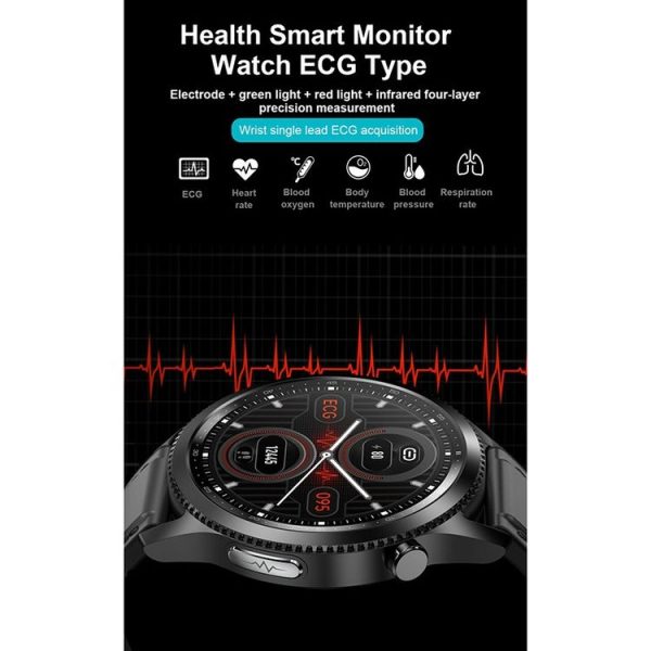 NORTH EDGE E102 Blood Oxygen Body Temperature Monitoring Bluetooth Smart Watch (Black) - Image 4