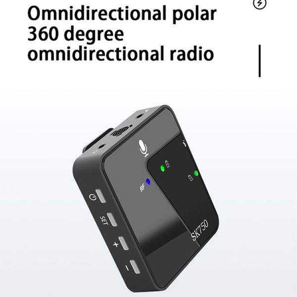 SK750 Type-C Charging One for One Wireless Lavalier Mini Microphone (Black) - Image 4