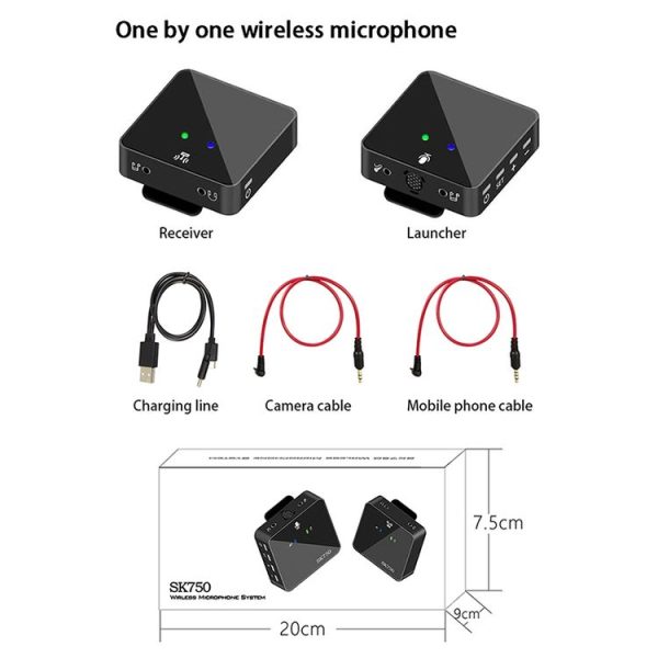 SK750 Type-C Charging One for One Wireless Lavalier Mini Microphone (Black) - Image 7