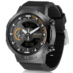 NORTH EDGE HORNET Dual Digital Alarm Clock Timing Men Luminous Sports Watch (Yellow)