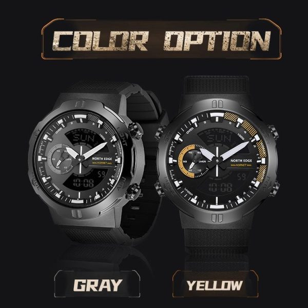 NORTH EDGE HORNET Dual Digital Alarm Clock Timing Men Luminous Sports Watch (Yellow) - Image 2