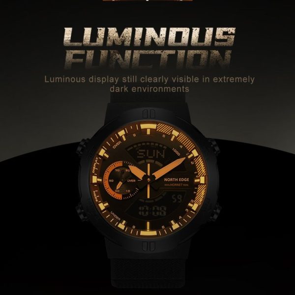 NORTH EDGE HORNET Dual Digital Alarm Clock Timing Men Luminous Sports Watch (Yellow) - Image 7