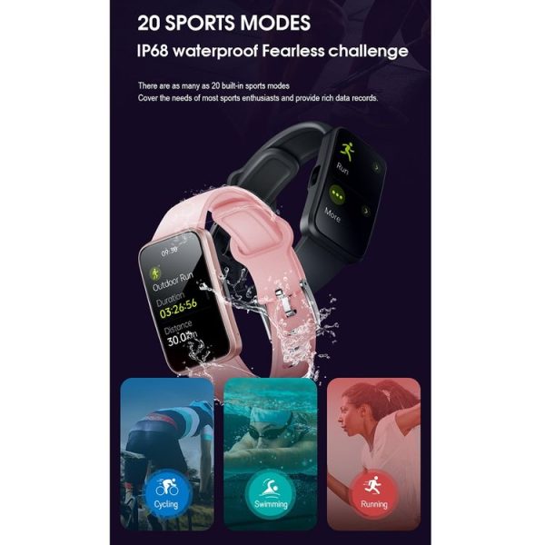 HAMTOD V300 1.47 inch TFT Screen Smart Watch, Support Heart Rate Monitoring / Body Temperature Monitoring (Black) - Image 6