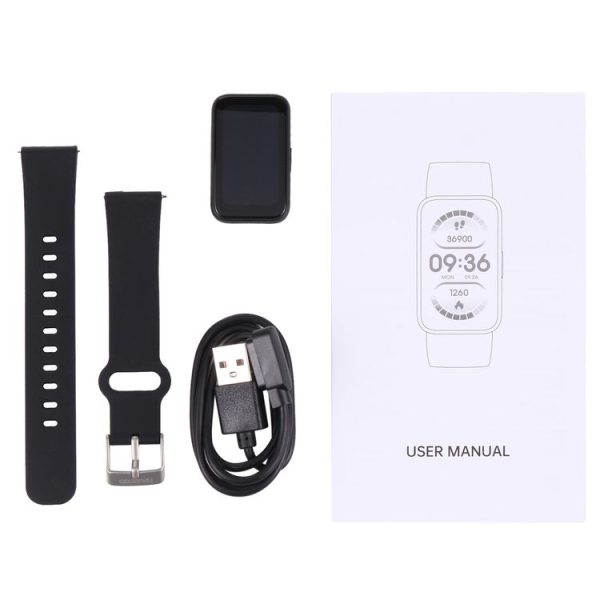 HAMTOD V300 1.47 inch TFT Screen Smart Watch, Support Heart Rate Monitoring / Body Temperature Monitoring (Black) - Image 9