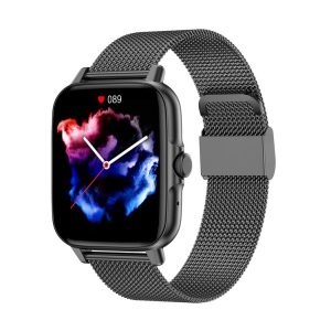 GT50 1.69 inch TFT Screen Steel Strap Smart Watch, Support Bluetooth Call / NFC Function (Black)