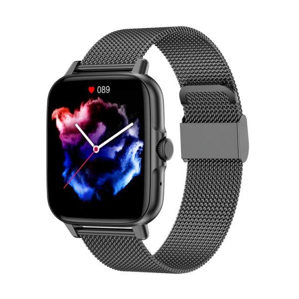 GT50 1.69 inch TFT Screen Steel Strap Smart Watch, Support Bluetooth Call / NFC Function (Black)