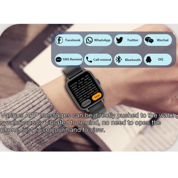GT50 1.69 inch TFT Screen Steel Strap Smart Watch, Support Bluetooth Call / NFC Function (Black) - Image 7