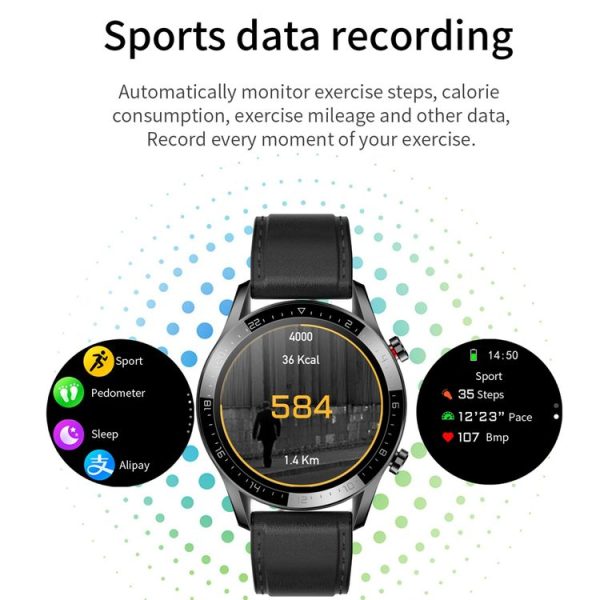HAMTOD GT05 1.28 inch TFT Screen Smart Watch, Support Bluetooth Call / Sleep Monitoring (Black) - Image 8