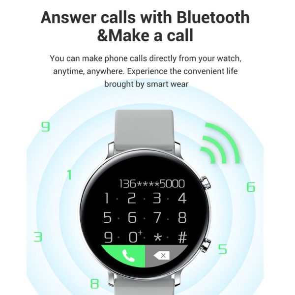 HAMTOD GW33 1.28 inch TFT Screen Smart Watch, Support Bluetooth Call / Sleep Monitoring (Silver) - Image 3