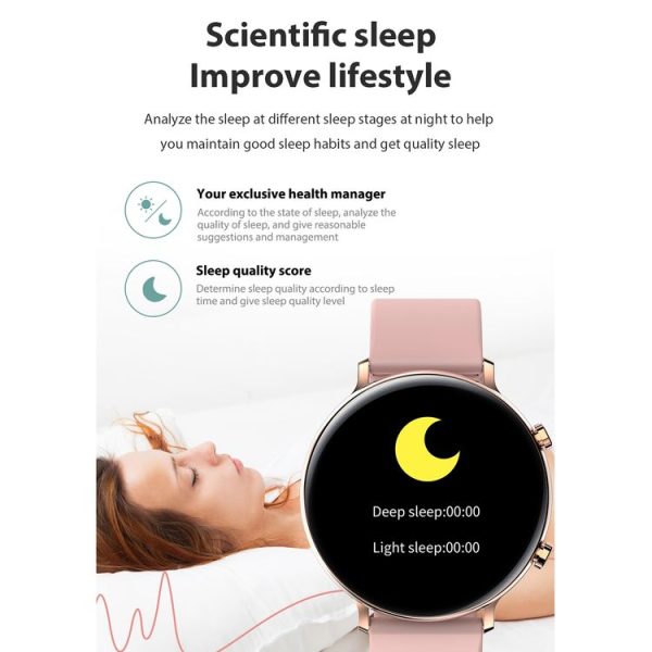 HAMTOD GW33 1.28 inch TFT Screen Smart Watch, Support Bluetooth Call / Sleep Monitoring (Silver) - Image 8