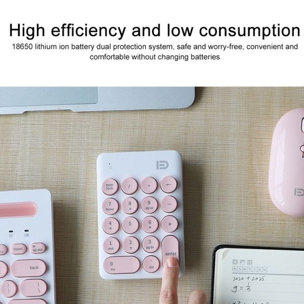 FOETOR ik6610 Mini Wireless Numeric Keyboard (White Green) - Image 7