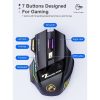 IMICE GW-X7 2.4G + Bluetooth Dual Mode 7-button Silent Rechargeable Wireless Gaming Mouse with Colorful RGB Lights (Black) - Image 4
