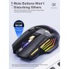 IMICE GW-X7 2.4G + Bluetooth Dual Mode 7-button Silent Rechargeable Wireless Gaming Mouse with Colorful RGB Lights (Black) - Image 7